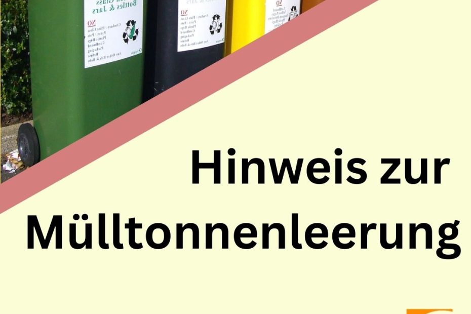 Verschiedene Mülltonnen in einer Reihe