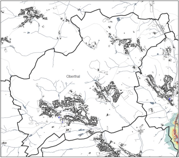 Kartenausschnitt: Luftbild von Oberthal